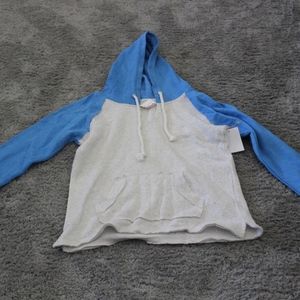 Blue and white hoodie